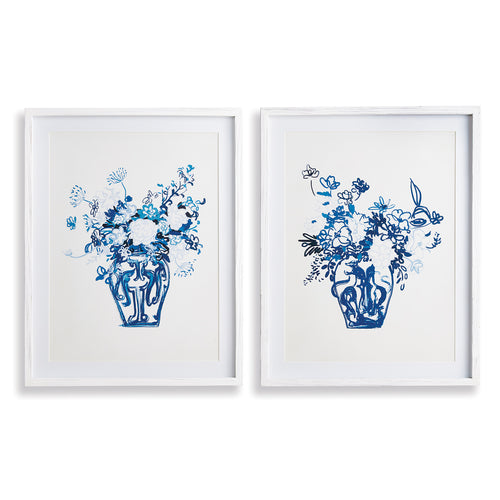 Matched Pair Floral Wall Art Set of 2