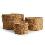 Seagrass Round Lidded Basket Set of 3