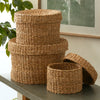 Seagrass Round Lidded Basket Set of 3