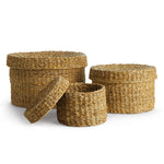 Seagrass Round Lidded Basket Set of 3