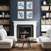 Indigo Seaweed Print Wall Art Set of 4