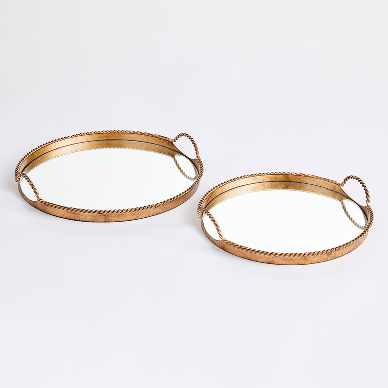 Braiden Decorative Mirrored Tray Set of 2