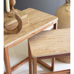 Travertine Nesting Side Table Set Of 2