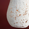 Tear Drop Paper Mache White Pendant