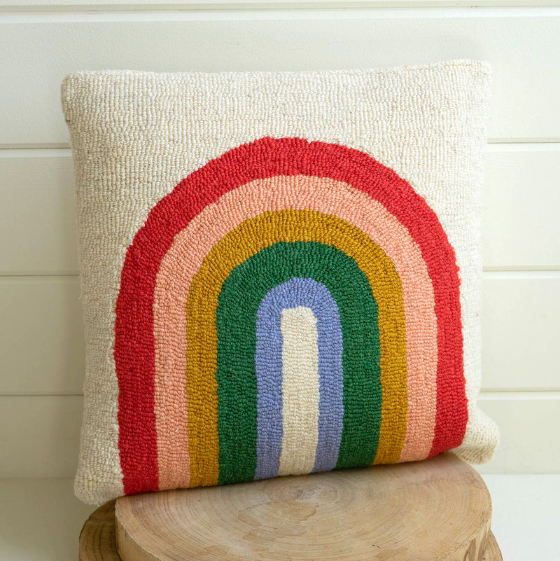 Rainbow Square Throw Pillow