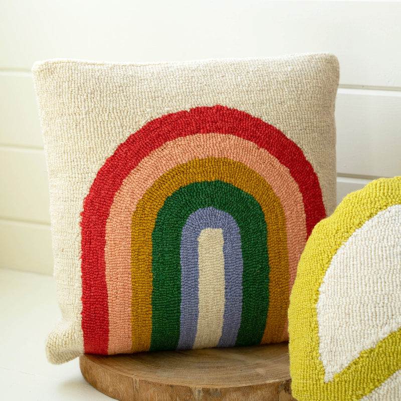 Rainbow Square Throw Pillow