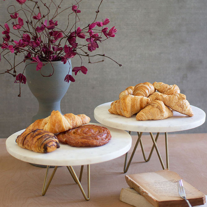 White Marble Serving Tray Set of 2