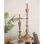 Mango Wood Candle Holder Set of 2