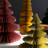 Jewel Tone Paper Accordian Christmas Tree Set of 6