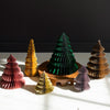 Jewel Tone Paper Accordian Christmas Tree Set of 6