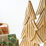 Carved Christmas Tree Accent Set of 3