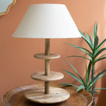 Three Tiered Mango Wood Table Lamp