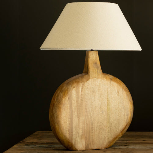 Vase Shaped Wooden Table Lamp