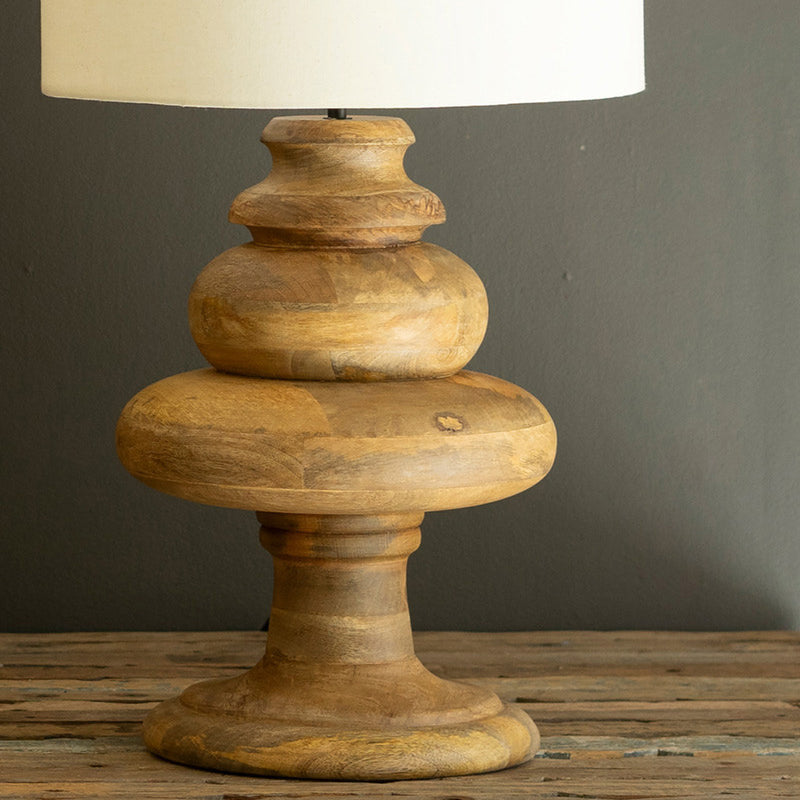 Stacked Wooden Table Lamp