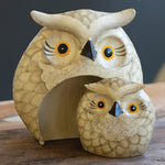 Owl Painted Metal Tabletop Accent Set of 4