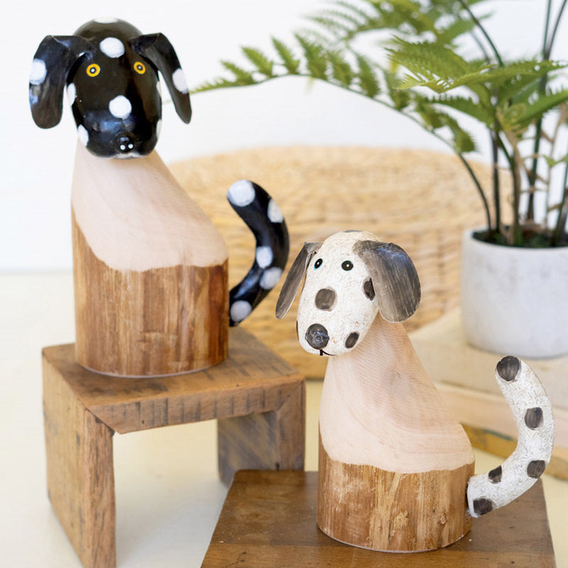 Dogs Painted Sculpture Set of 2