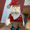 Santas Painted Wood Sculpture Set of 2