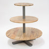 Three Tiered Mango Wood Round Accent Table