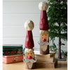 Painted Wood Santa Figurine Set of 2