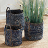 Demin Round Basket Set of 3