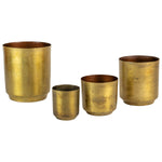 Aged Brass Flower Pot Set of 4