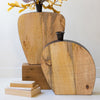 Mango Wood and Metal Vase Set of 2