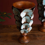 Lotus Leaf Copper Patina Vase Set of 2