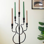 Forged Iron Five Taper Candelabra