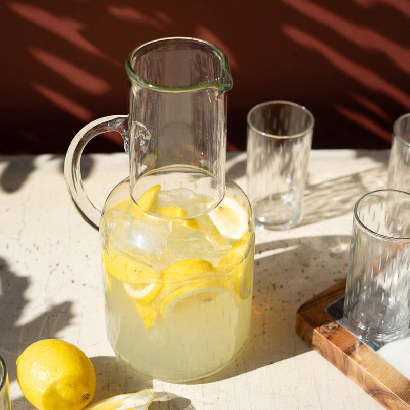 Etching Clear Glass Pitcher