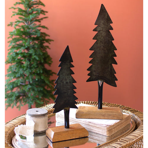 Painted Iron Christmas Tree Tabletop Accent