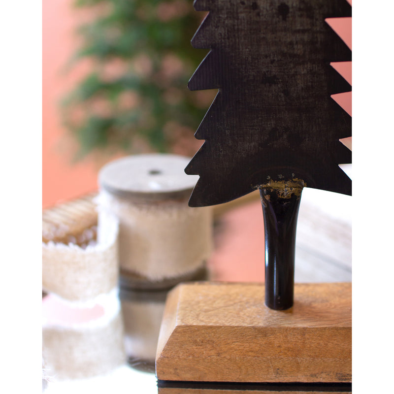 Painted Iron Christmas Tree Tabletop Accent