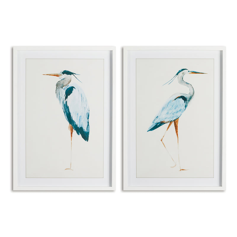 Blue Heron Print Wall Art Set of 2