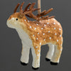 Deer Paper Mache Christmas Ornament Set of 6