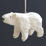 Bear Paper Mache Christmas Ornament Set of 6