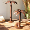 Palm Tree Rustic Metal Sculpture Set of 2