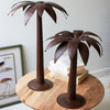 Palm Tree Rustic Metal Sculpture Set of 2