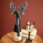 Deer Black Metal Wine Topper