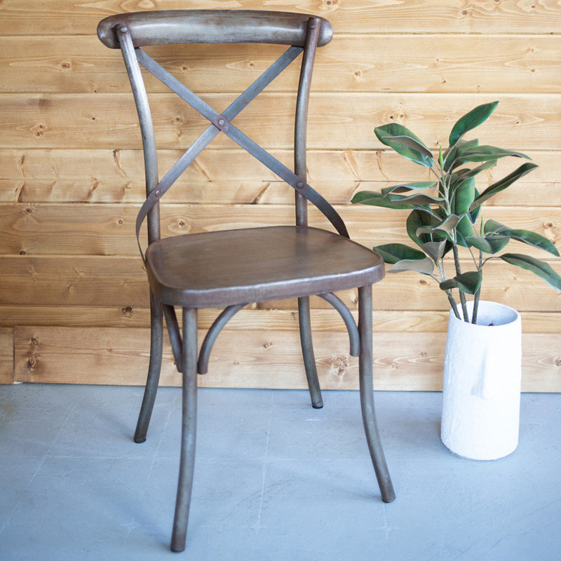 Rustic Cross Back Dining Chair Set of 2