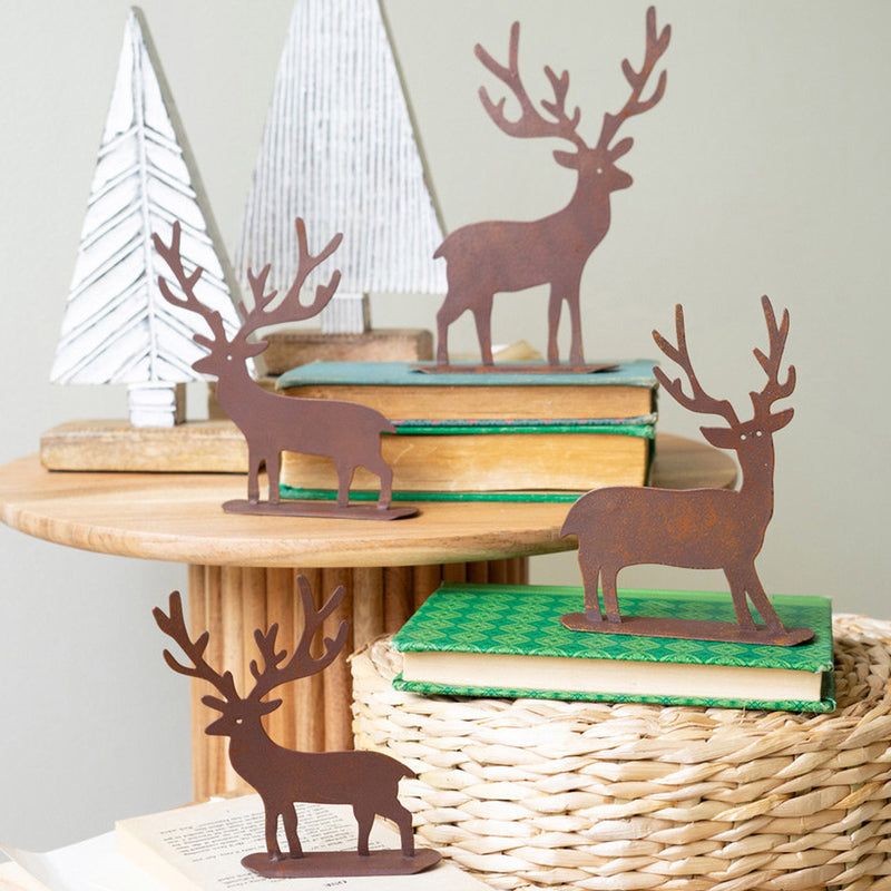 Reindeer Rustic Accent Set of 4