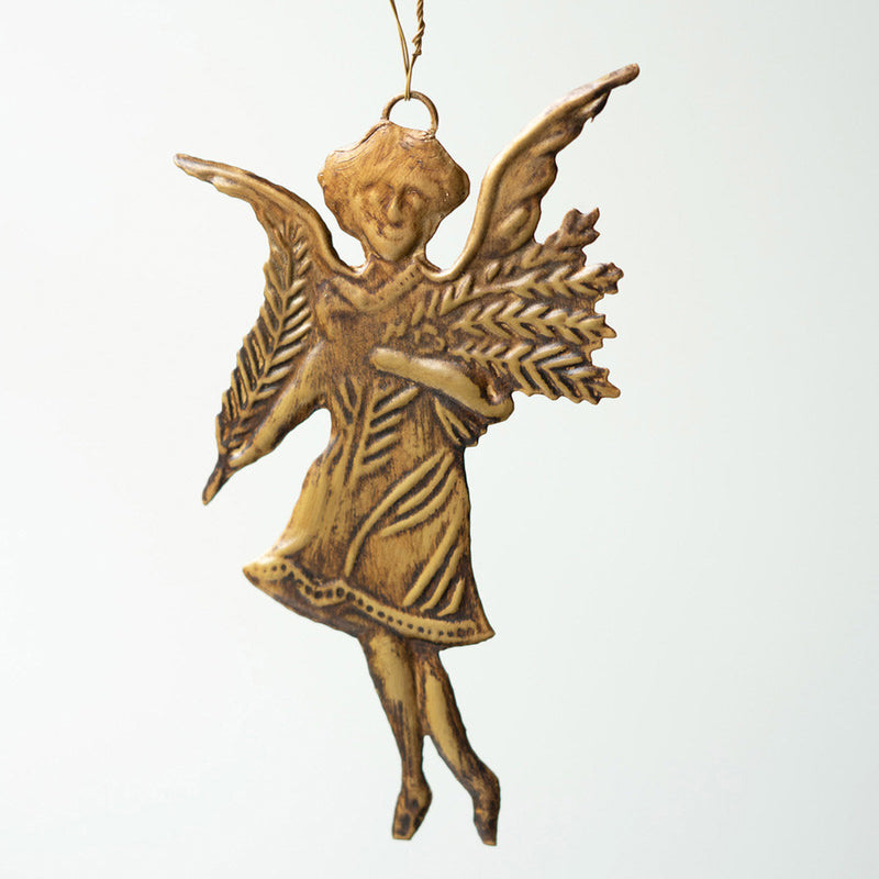 Antique Brass Angel Ornament Set of 6