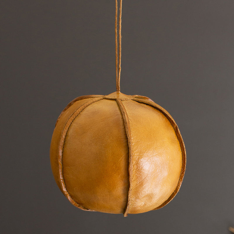 Leather Ball Christmas Ornament Set of 4