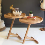 Acacia Wood Tray Table Set of 2