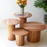 Acacia Wood Accent Table Set of 4