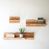 Acacia Wood Floating Wall Shelf Set of 3