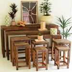 Recycled Wood Console Table Set of 9