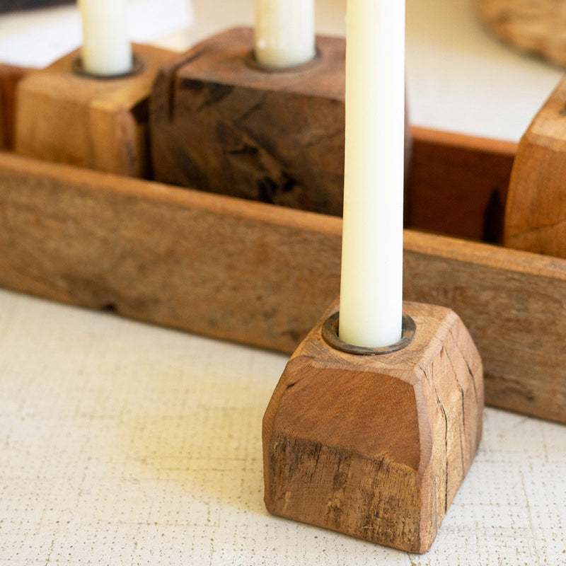 Five Taper Candle Holder with Tray