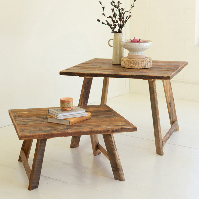 Square Recycled Wood Dining Table