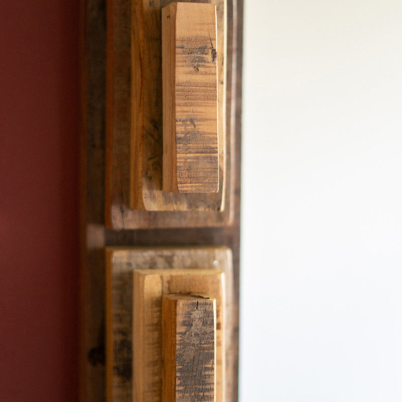 Recycled Wood Multi-Level Framed Wall Mirror