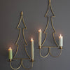 Antique Brass Christmas Tree Wall Candle Sconce Set of 2