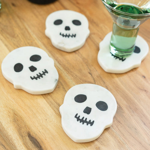 Skull Marble Coaster Set of 4